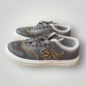 Salvatore Ferragamo NORIS Sparrow/Gray Leather Sneakers Size 8M